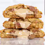 Shaping dough for White Chocolate & Hazelnut Stuffed Cookies