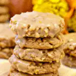pumpkin oatmeal cookie dough on baking sheet