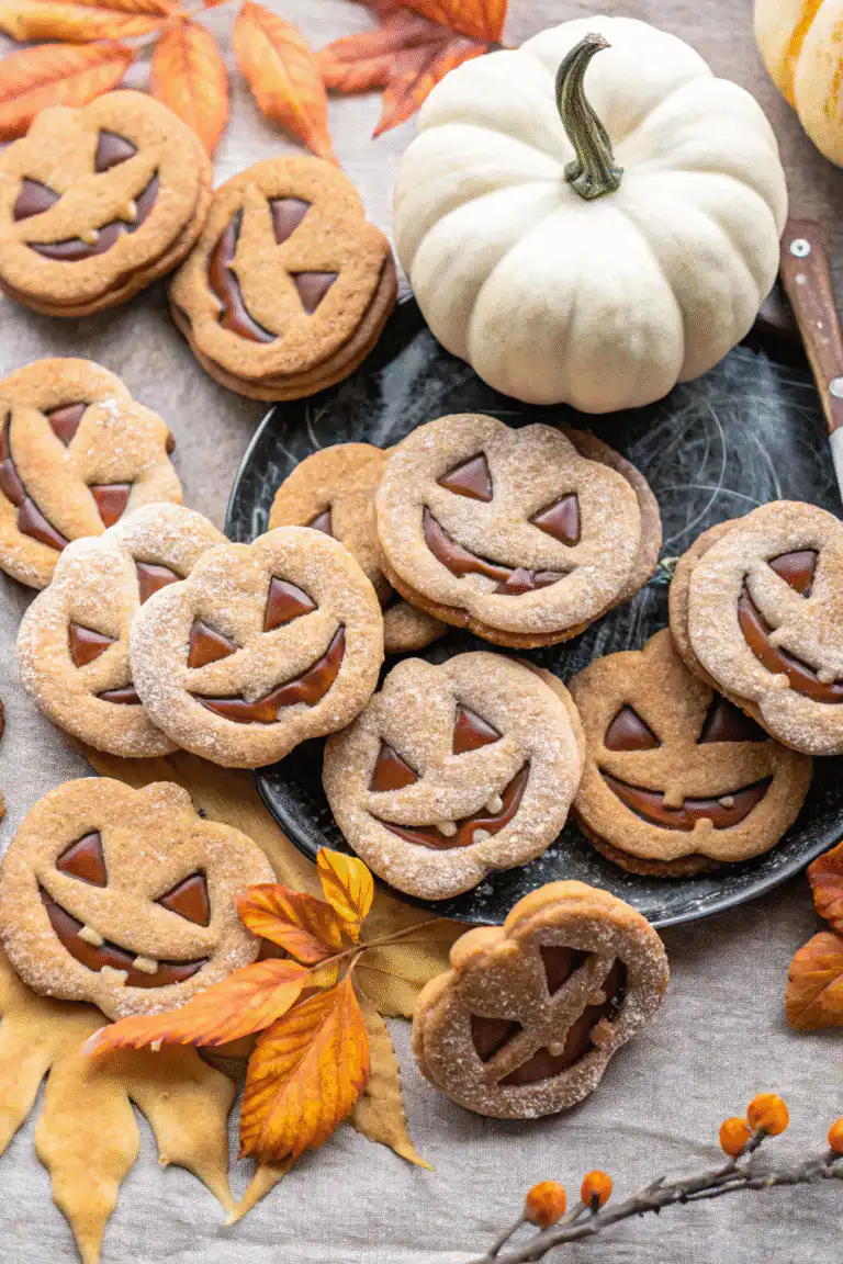 25-Minute Milk Chocolate Stuffed Jack-O’-Lantern Cookies