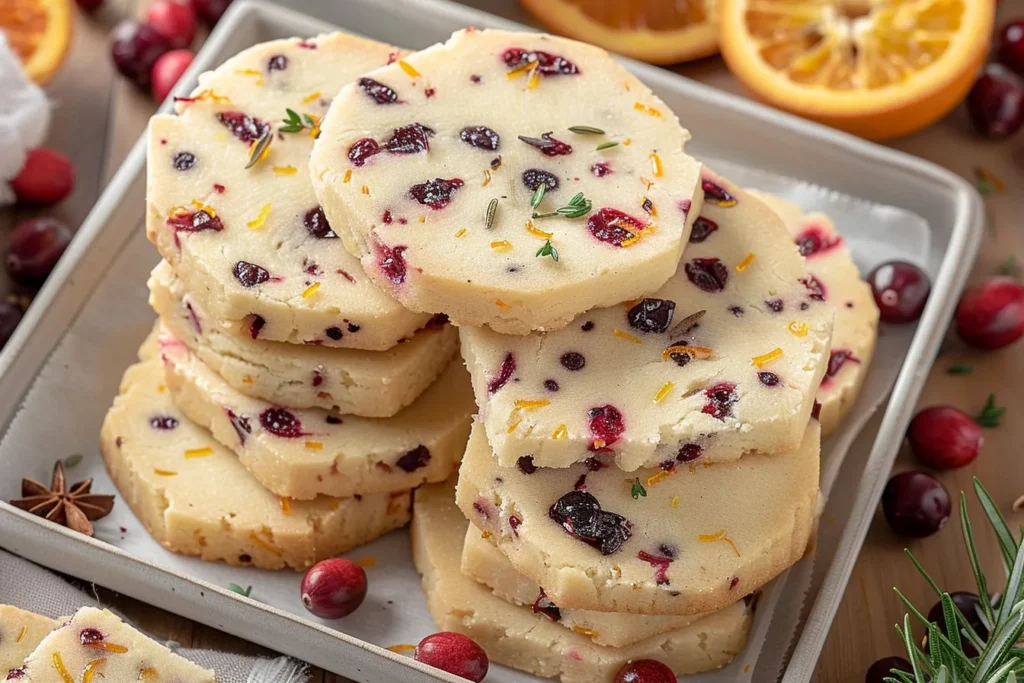 Cranberry Orange Shortbread Cookies