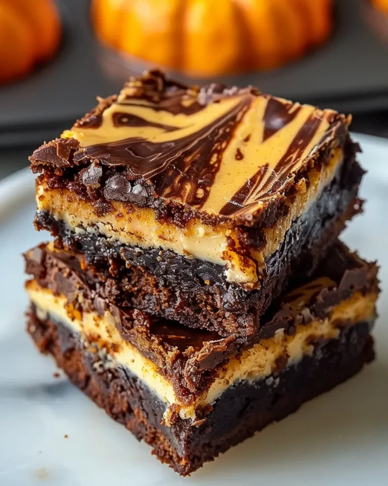 Pumpkin Cheesecake Brownies Fudgy Delicious Easy