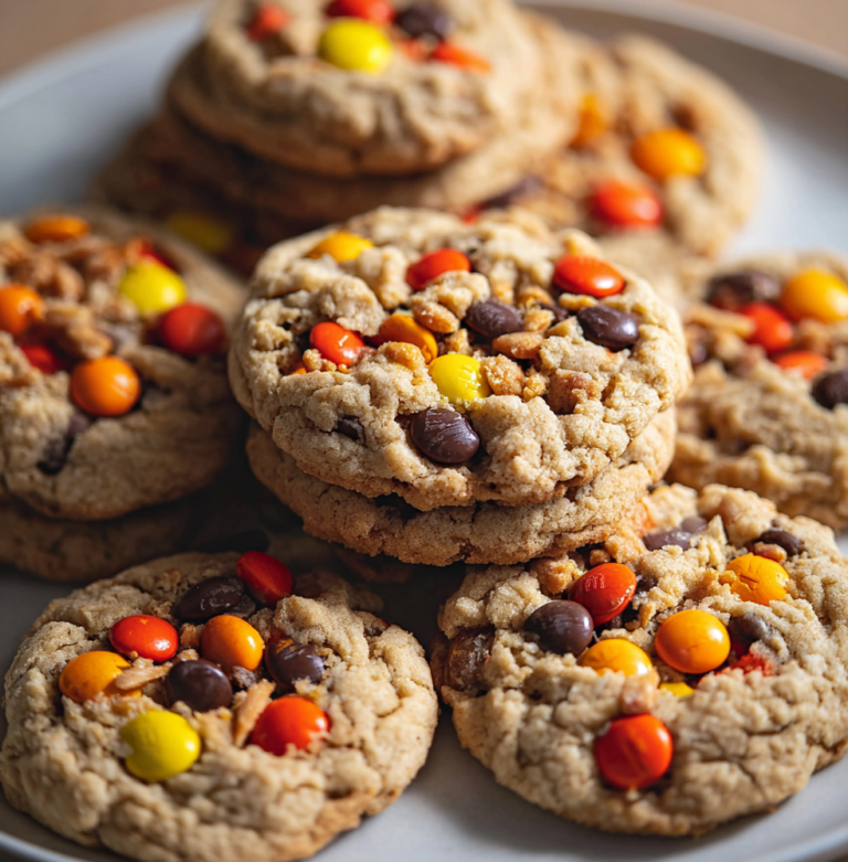 Soft & Chewy Reese’s Pieces Peanut Butter Cookies