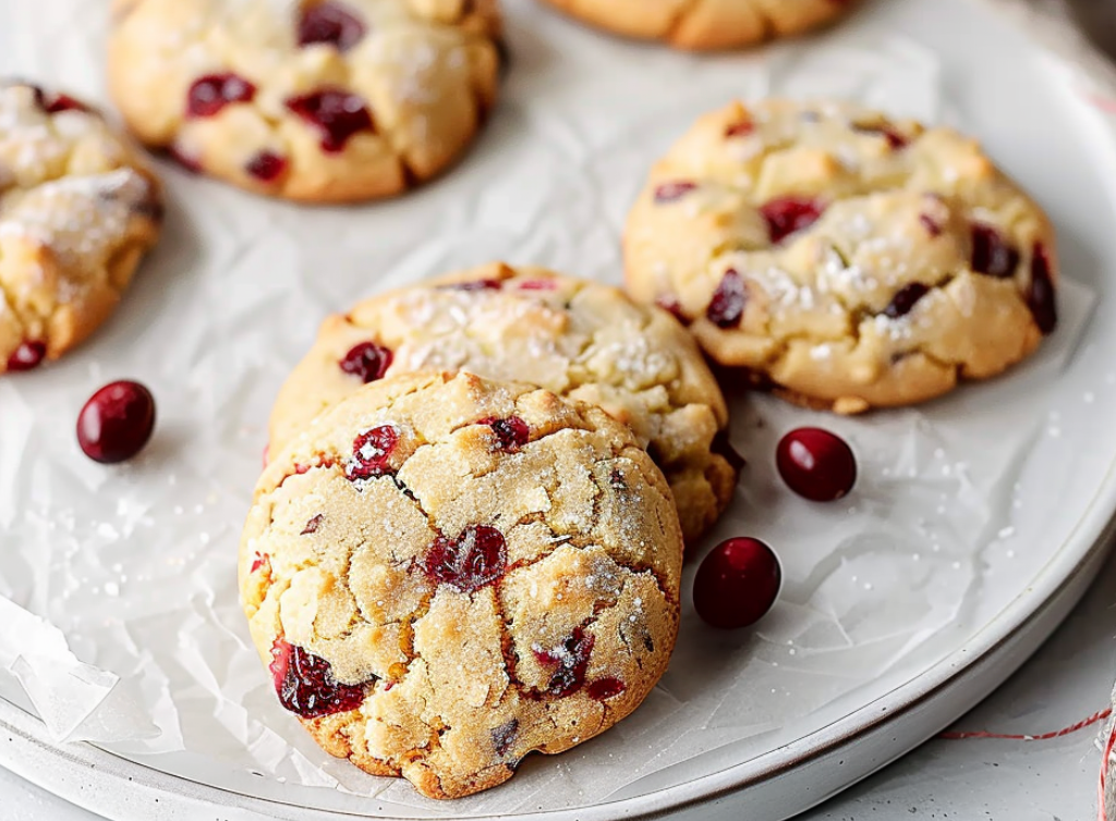 Chewy Christmas Cranberry Orange Cookies