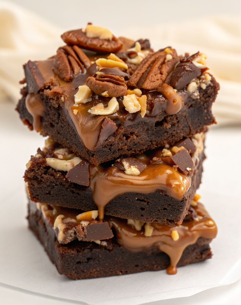 Chocolate turtle brownies