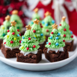 Christmas Tree Brownie Bites