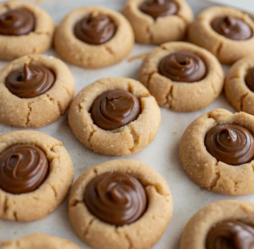 Peanut Butter Nutella Thumbprint Cookies