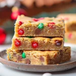 Christmas M&M Cookie Bars