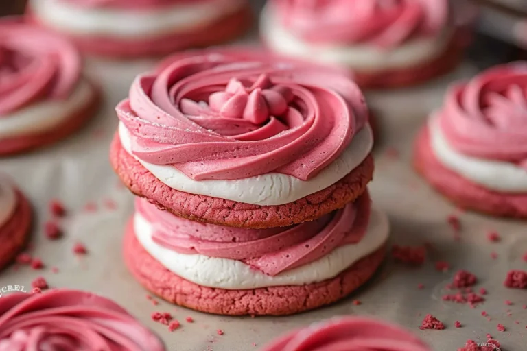 Pink Velvet Cookies with Cream Cheese Frosting