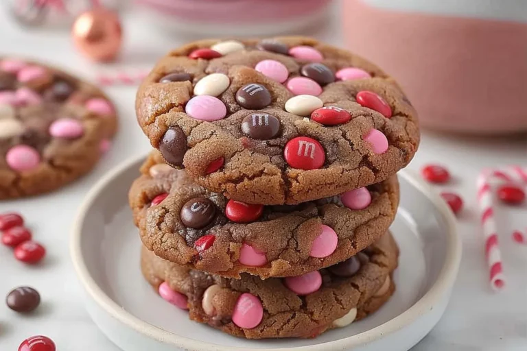 Valentine’s Chocolate M&M Cookies