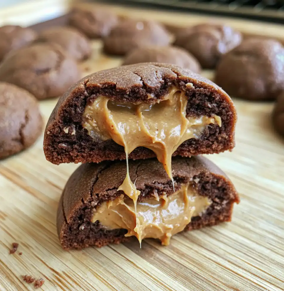 Peanut Butter Stuffed Chocolate Cookies