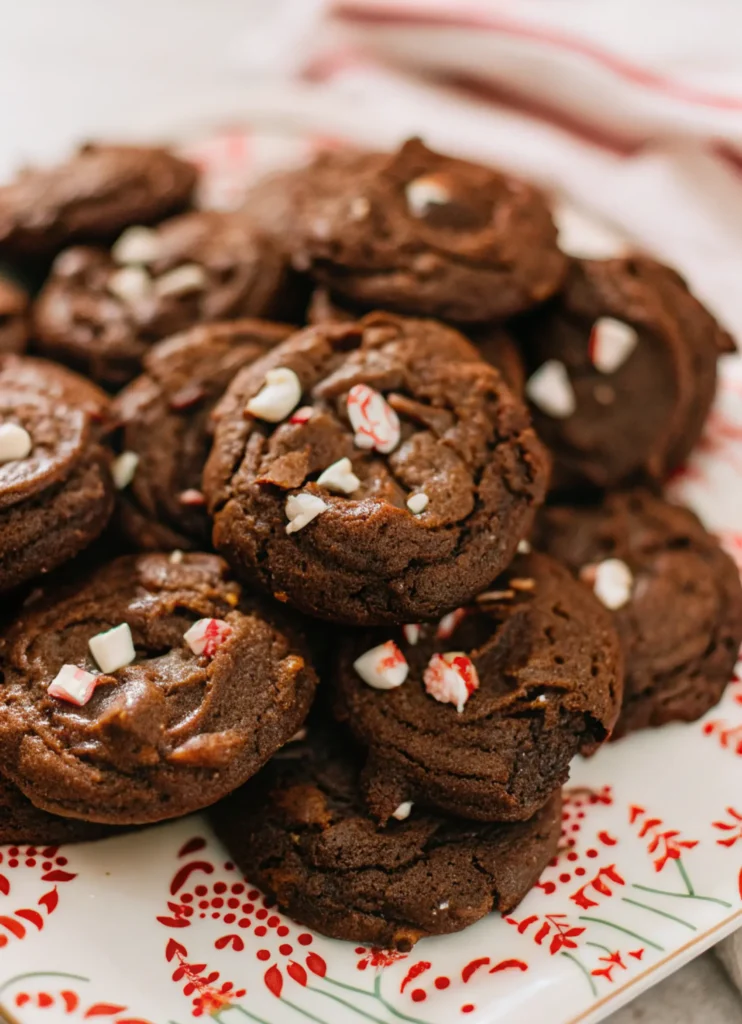 Peppermint Bark Brownie Cookies