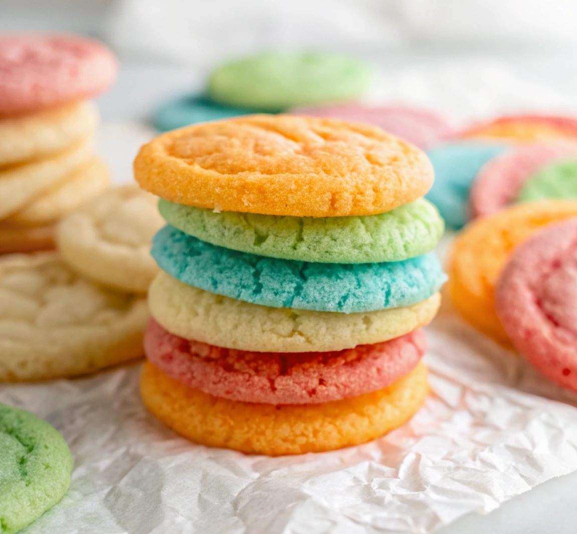 Vibrant Rainbow Jello Cookies