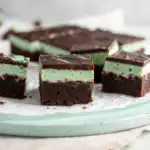 Mint Brownies with Fudgy Ganache