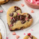Heart Shaped Chocolate Chip Cookies