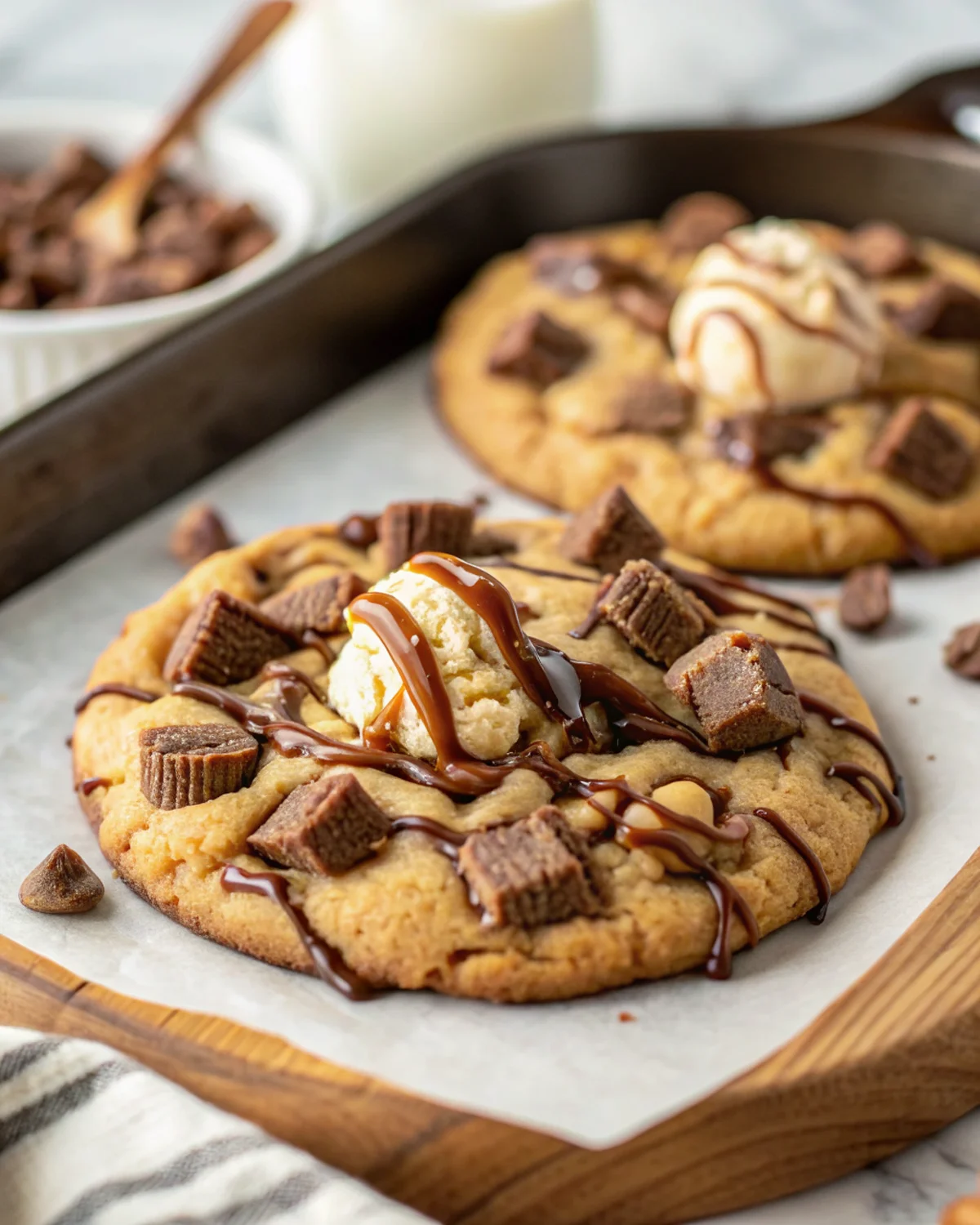 Crumbl Copycat Peanut Butter Cup Skillet Cookie