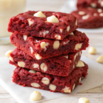 Red Velvet Cake Mix Bars with White Chocolate Chips