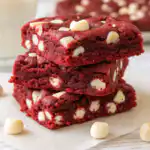 Red Velvet Cake Mix Bars with White Chocolate Chips