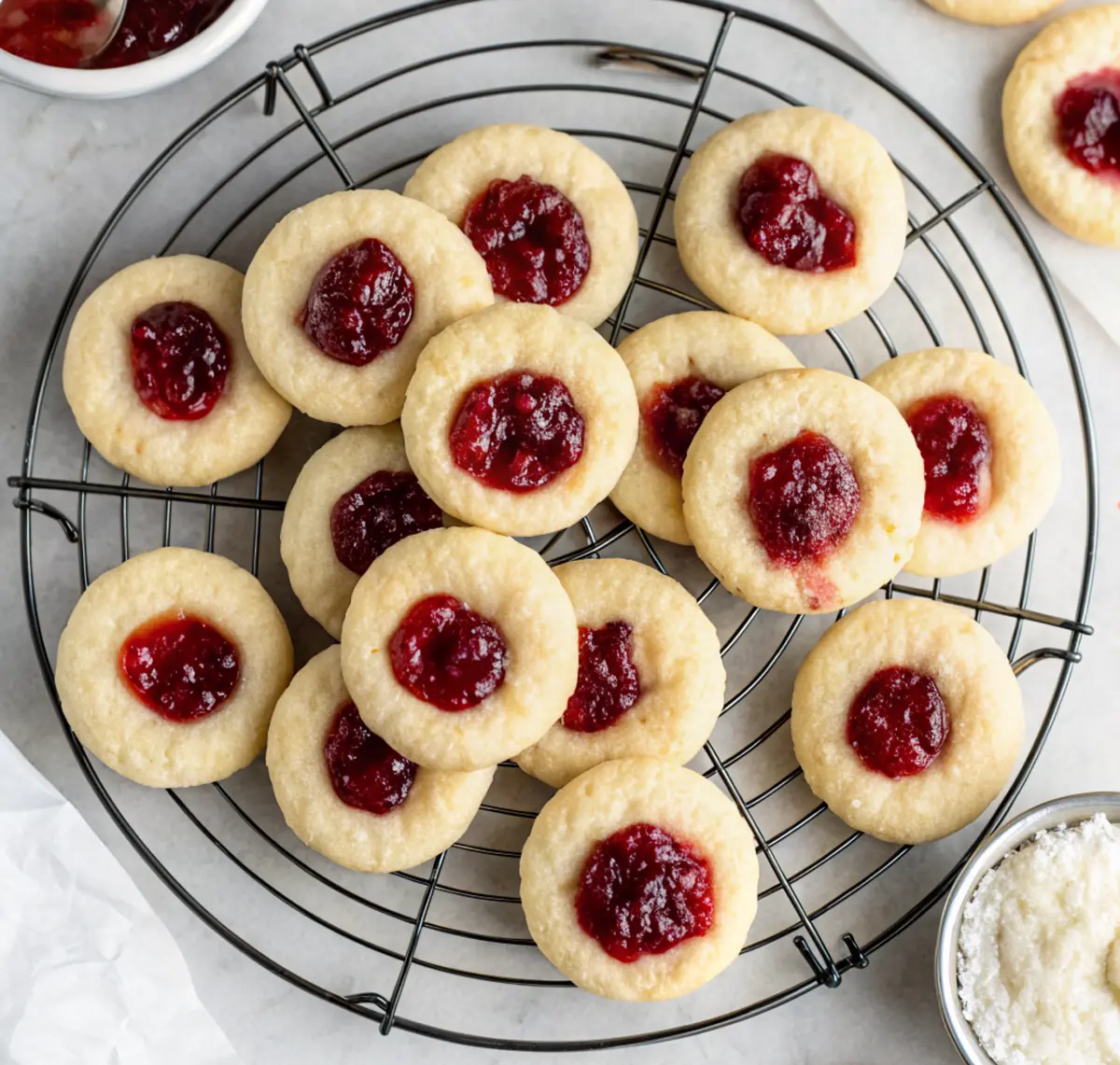 Raspberry Thumbprint Cookies