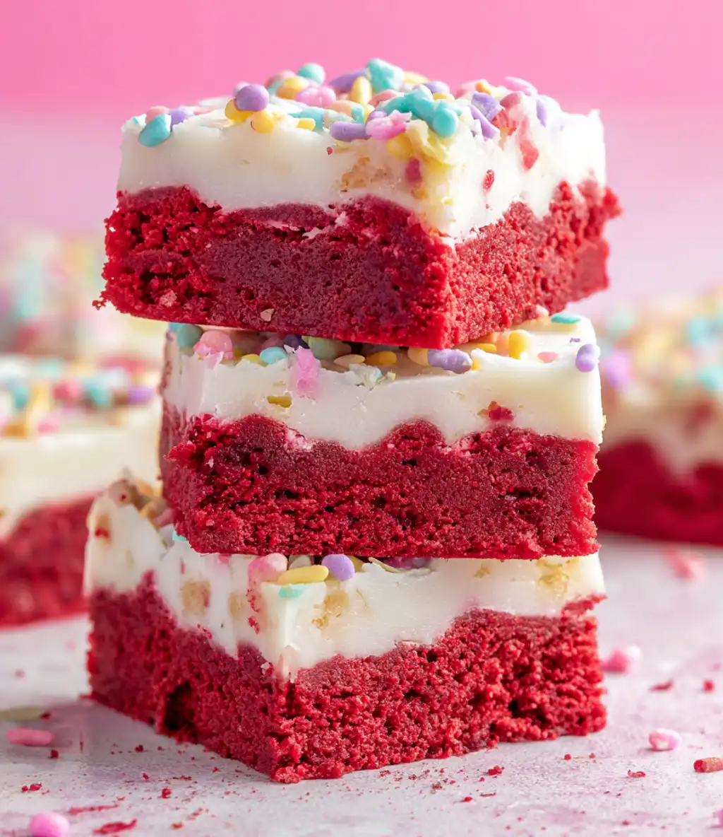 No-Bake Red Velvet Cookie Dough Bars