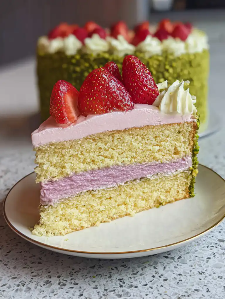 Pistachio and Raspberry Cake
