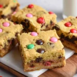 Soft & Chewy M&M Cookie Bars