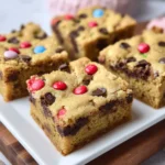 Soft & Chewy M&M Cookie Bars