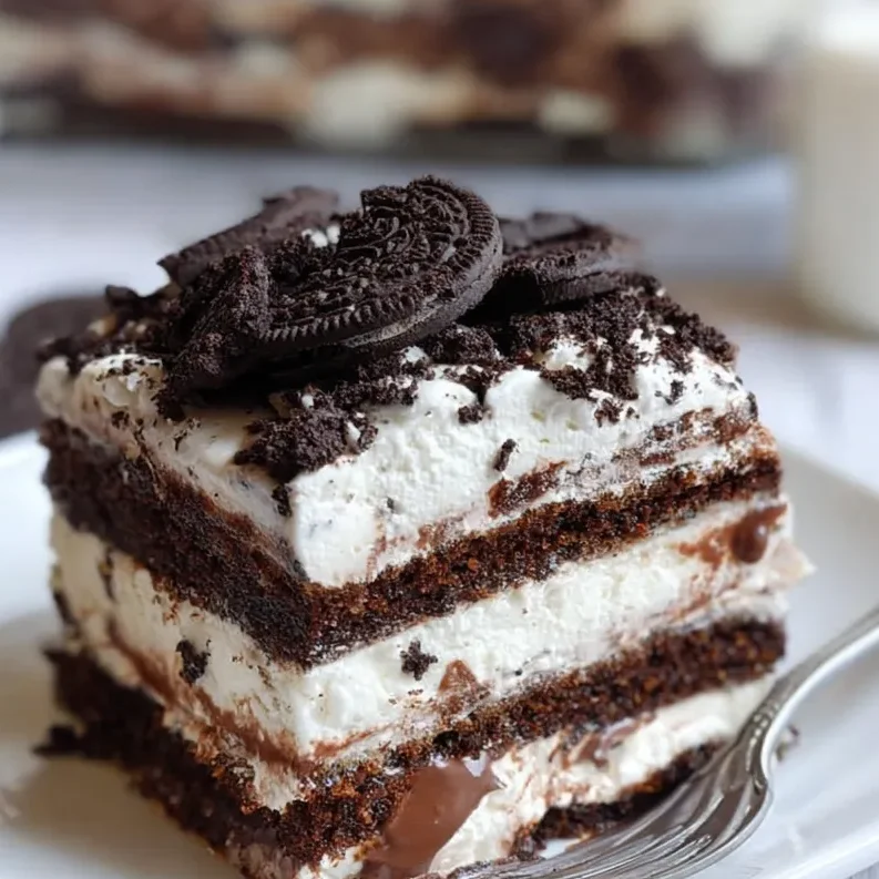 No-Bake Oreo Ice Cream Sandwich Cake