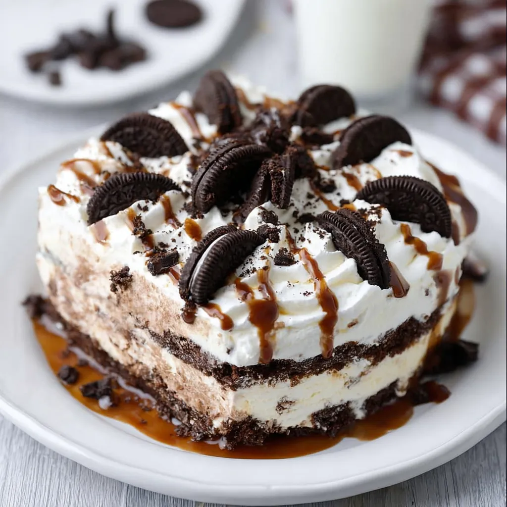 No-Bake Oreo Ice Cream Sandwich Cake