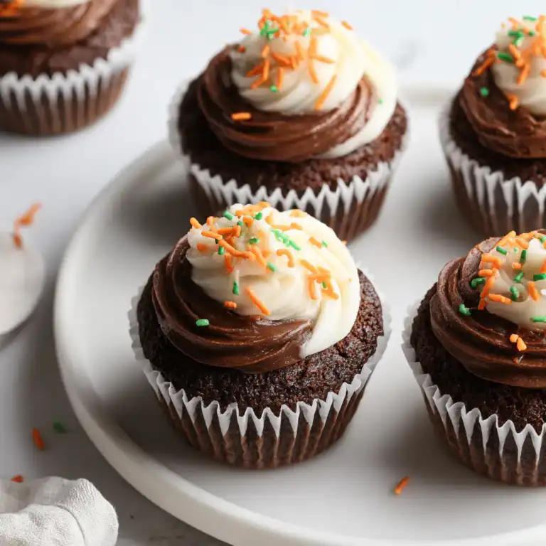 Moist Chocolate Carrot Cupcakes with Velvety Cream Cheese Frosting