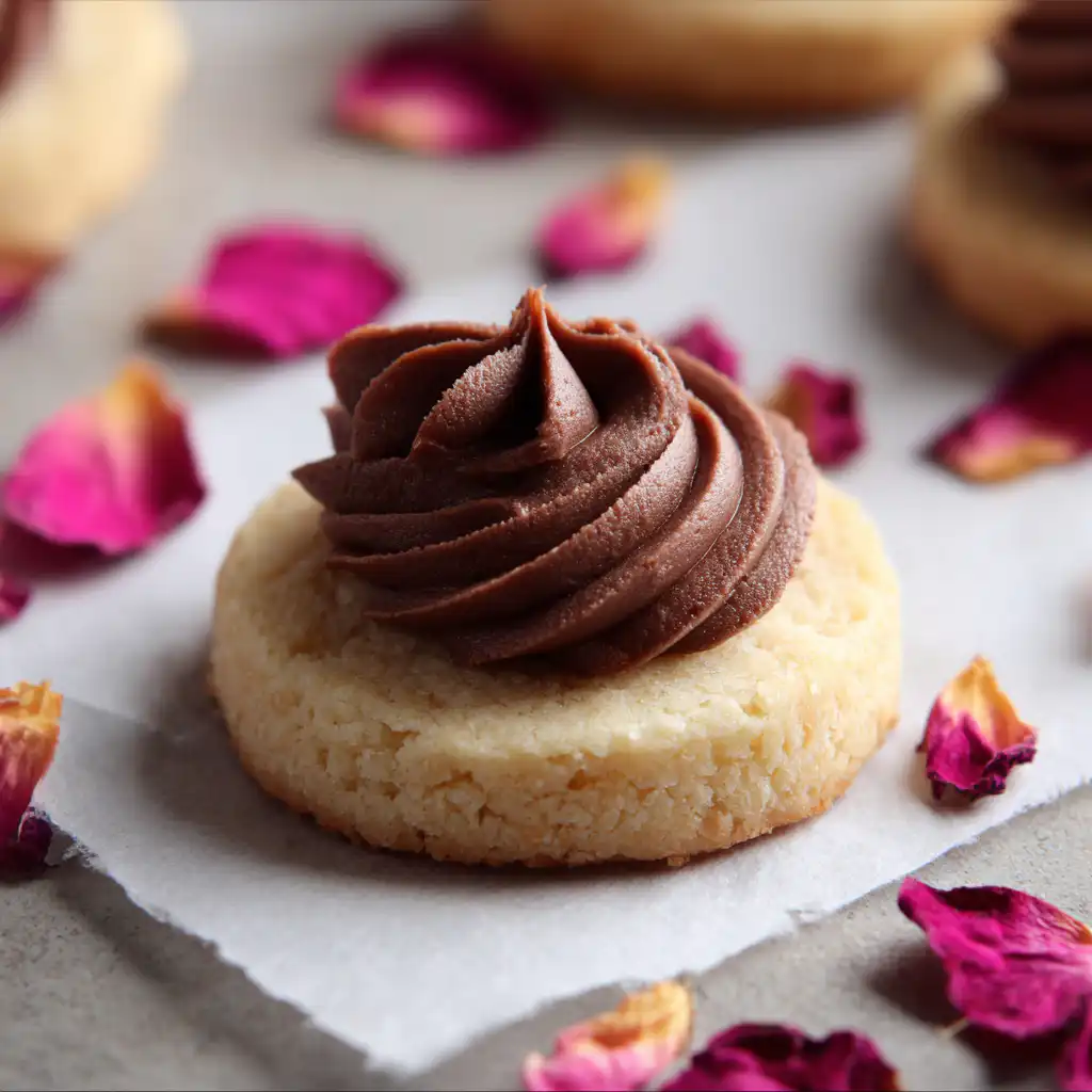 Hazelnut Cookies with Velvety Bourbon Dark Chocolate Ganache