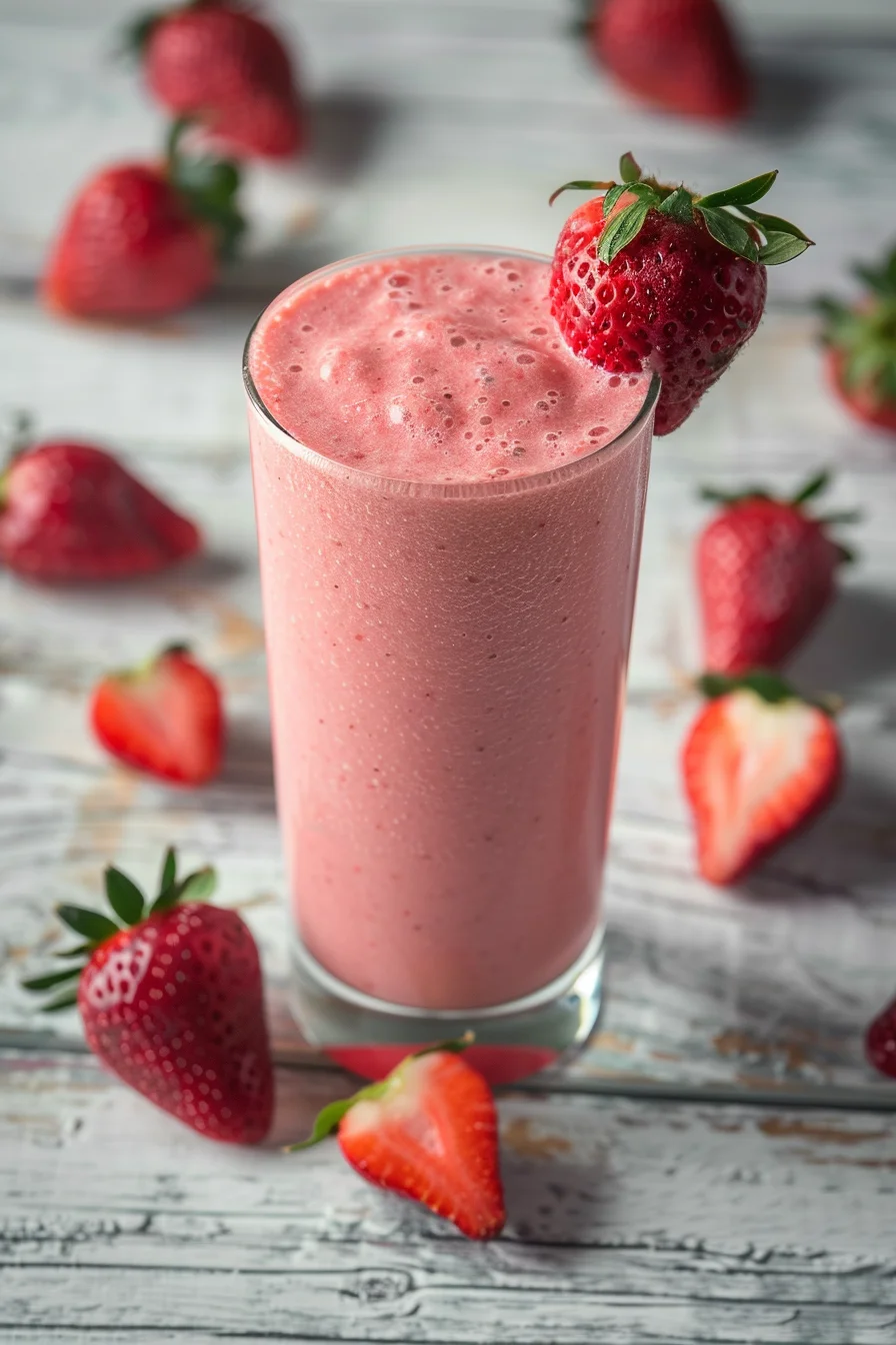 Easy 3-Minute Strawberry Milkshake Recipe