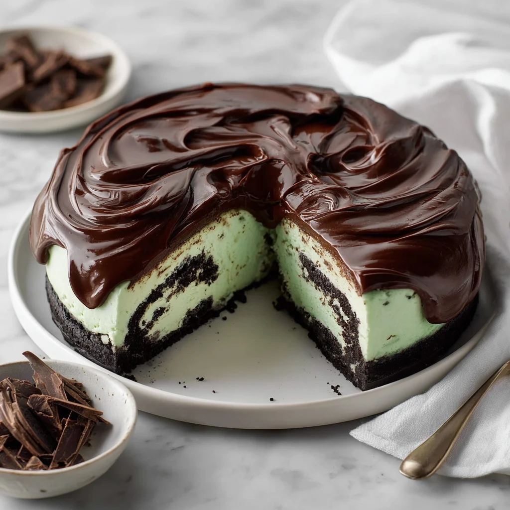 Creamy Grasshopper Cheesecake