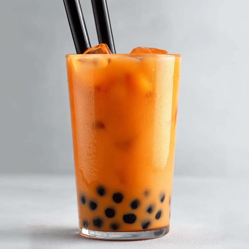Authentic Thai Iced Tea with Boba