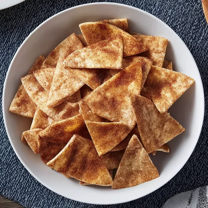 Crispy Oven Baked Cinnamon Sugar Tortilla Chips (Just 4 Ingredients!)