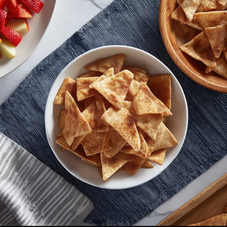 Crispy Oven Baked Cinnamon Sugar Tortilla Chips (Just 4 Ingredients!)