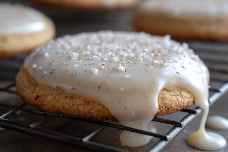 Soft Eggnog Cookies with Rum Glaze