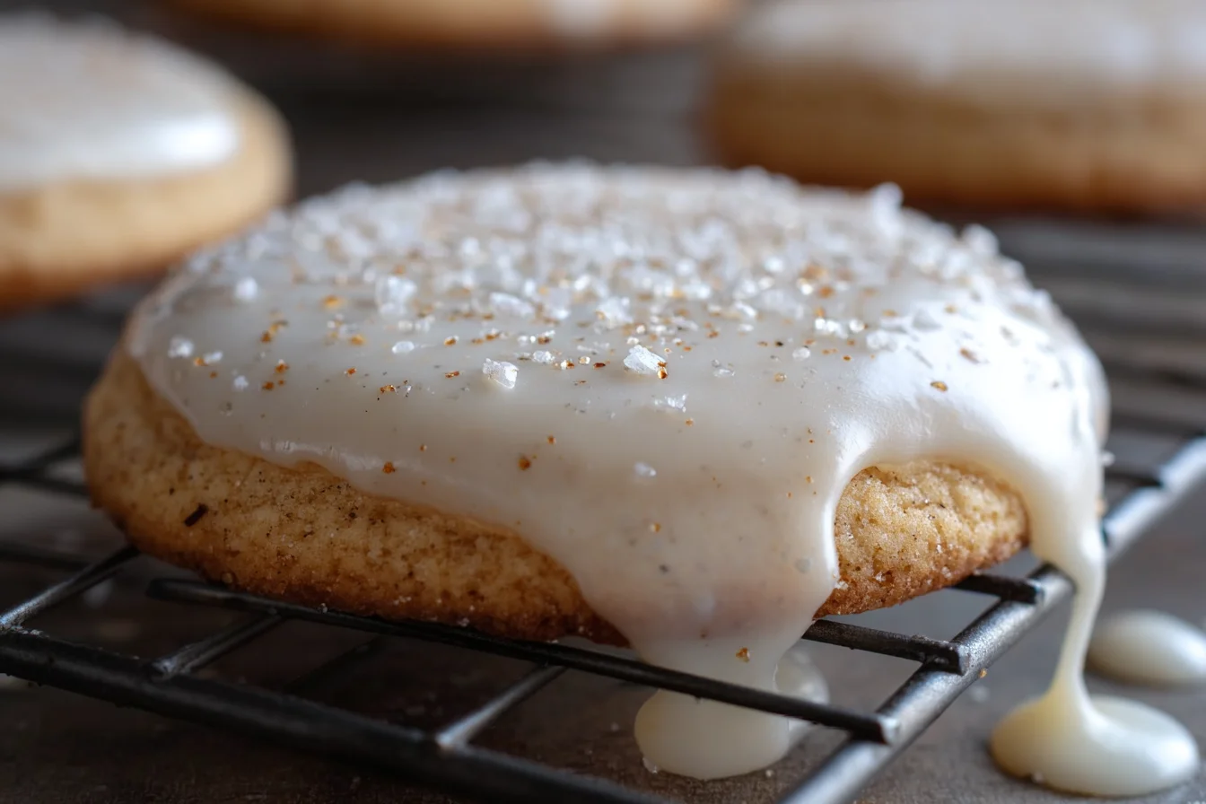 Soft Eggnog Cookies with Rum Glaze