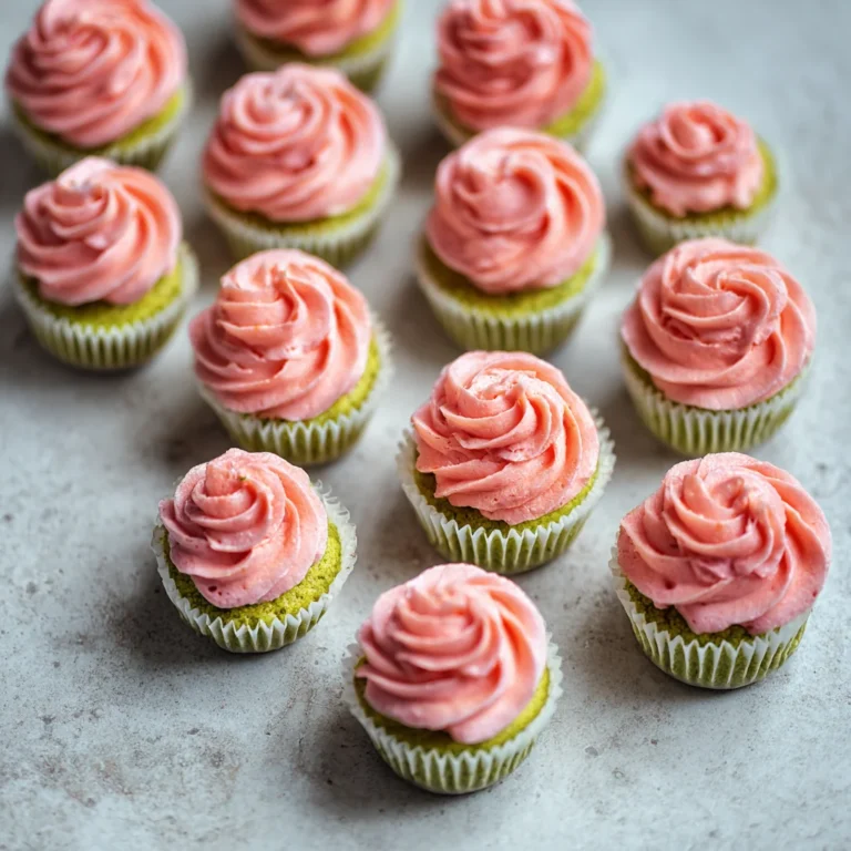 Vegan Pistachio Rose Mini Cupcakes