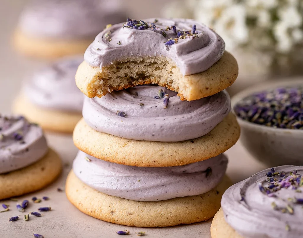 London Fog Cookies with Lavender Cream Cheese Frosting