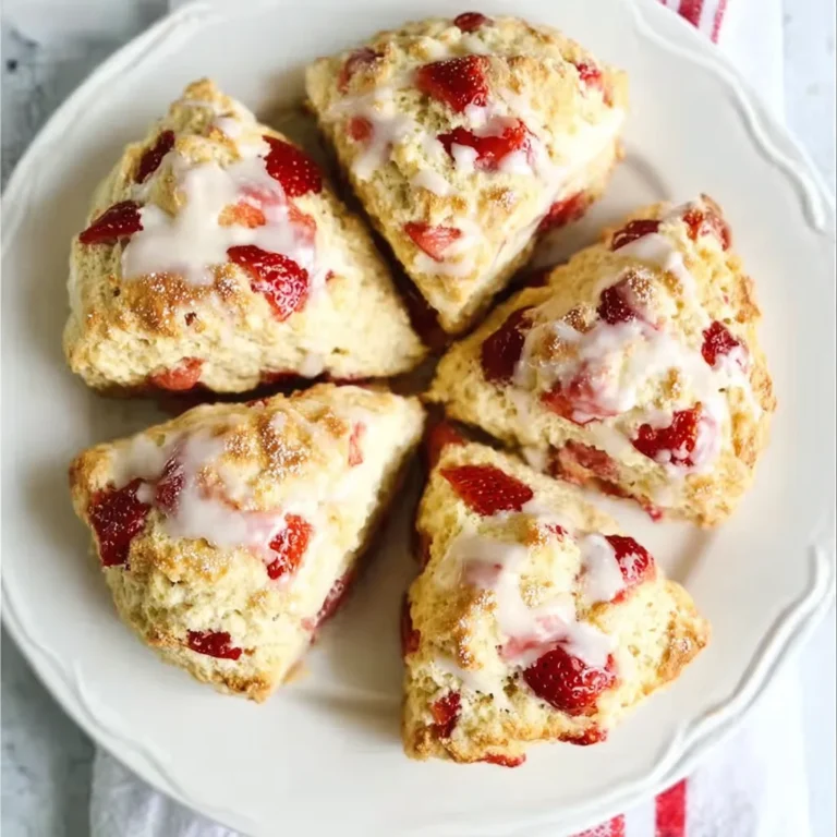 Strawberry Scones with Zesty Lemon Glaze