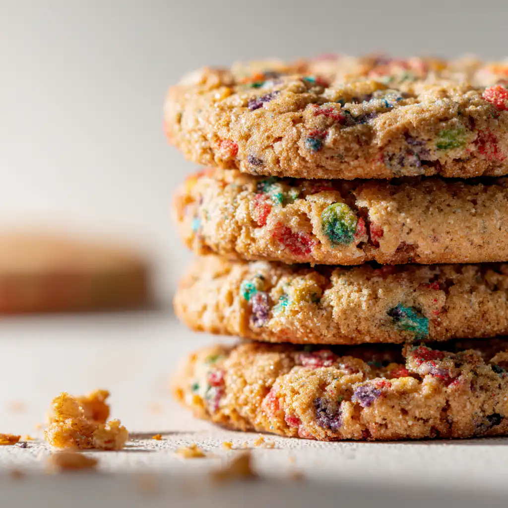 Giant Glazed Fruity Pebbles Cookies