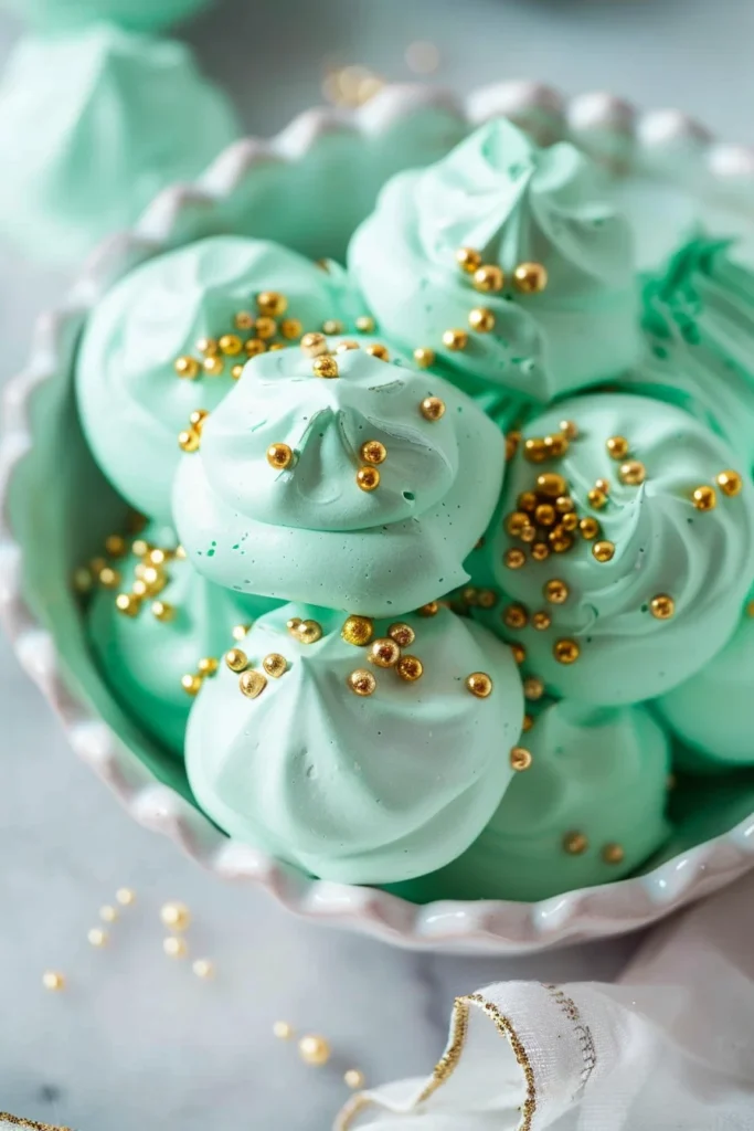 Green Meringue Medallions