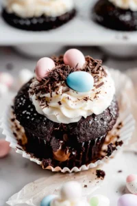 Chocolate Coconut Cream Filled Cupcakes
