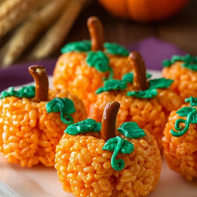 Rice Krispie Treat Pumpkins