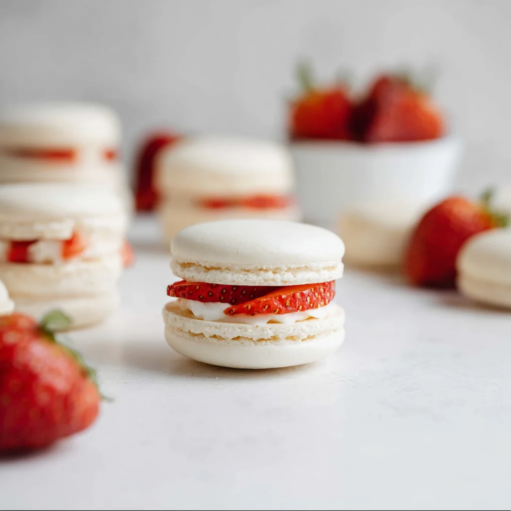 Strawberry Cheesecake Macarons