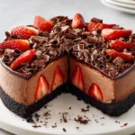 No-Bake Chocolate Strawberry Mousse Cake