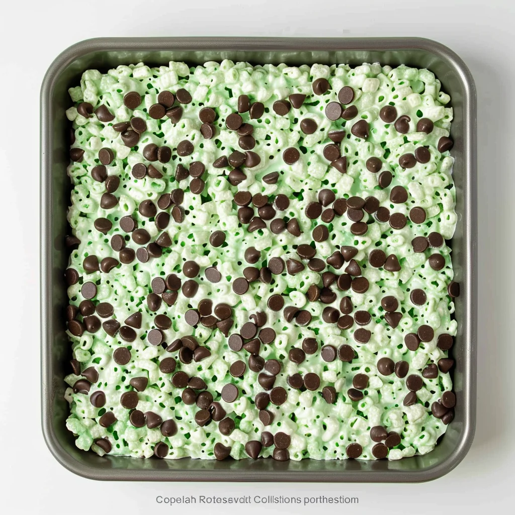 Mint Chocolate Chip Rice Krispie Treats