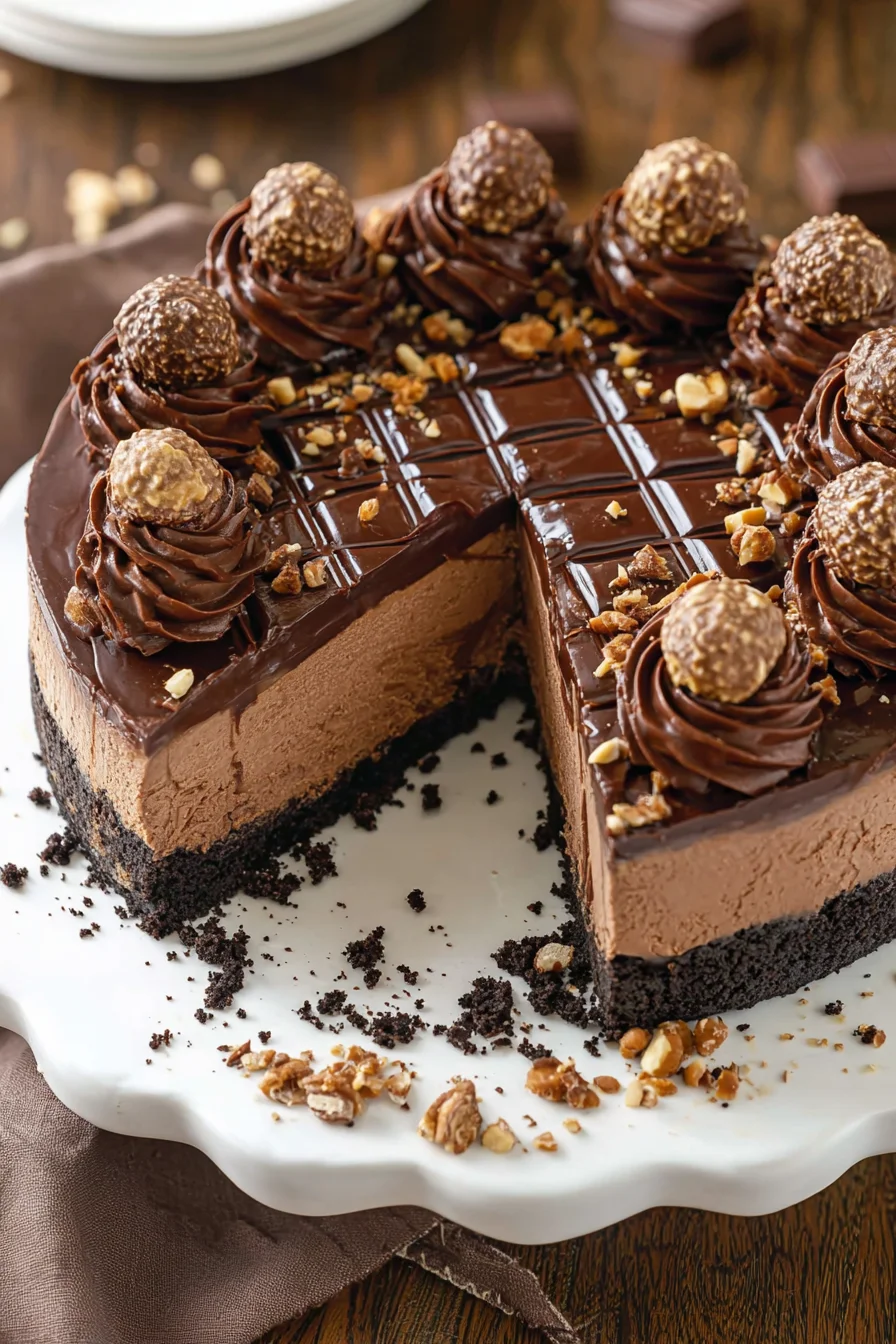Creamy Nutella Cheesecake with Oreo Crust