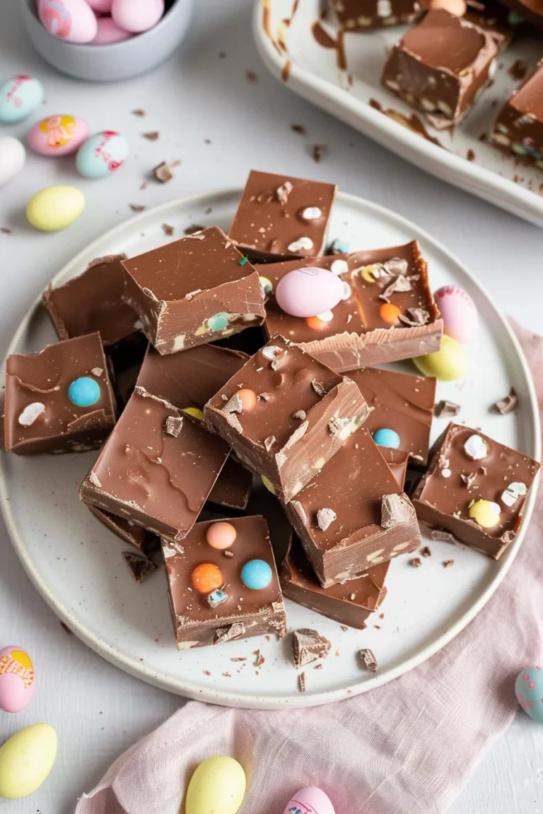 Creamy Slow Cooker Easter Fudge (Only 3 Ingredients!)