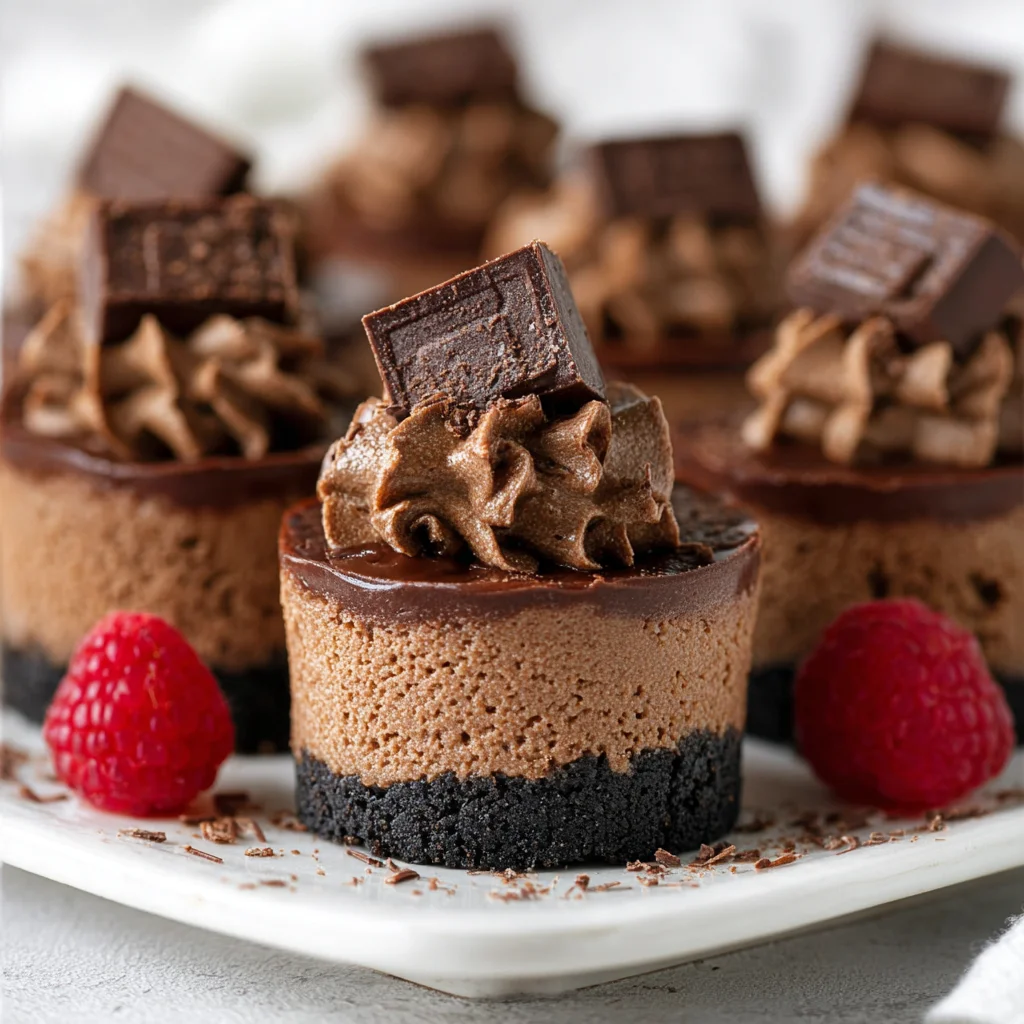 Mini Chocolate Cheesecakes with Oreo Crust